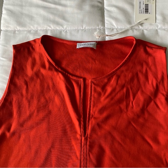 Gran Sasso Red Sleeveless V Neck Shirt - Picture 2 of 4